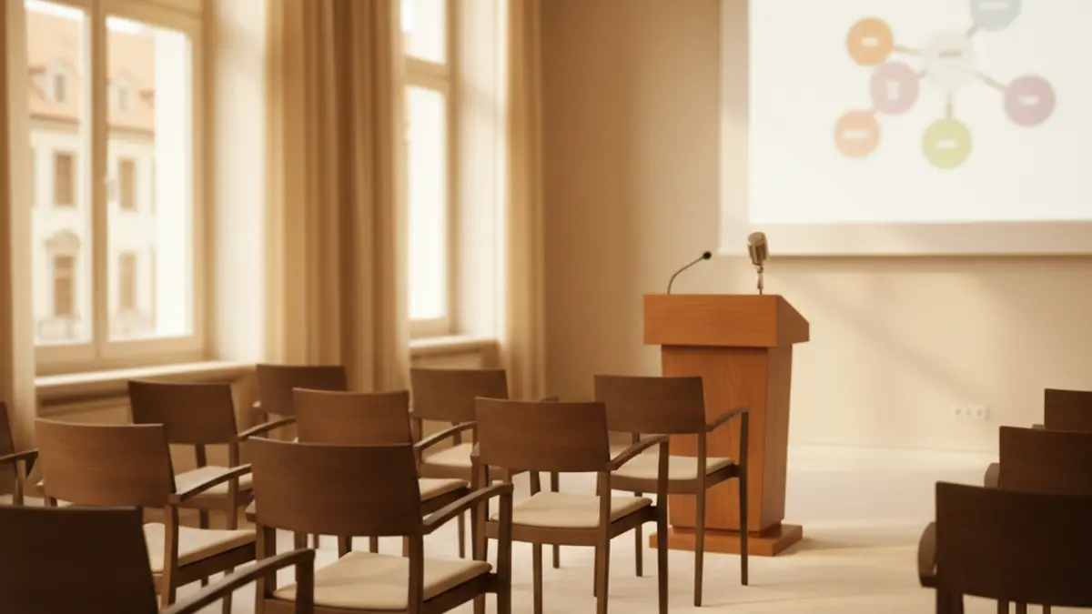 Imagen genérica de una sala de conferencias en un hospital.