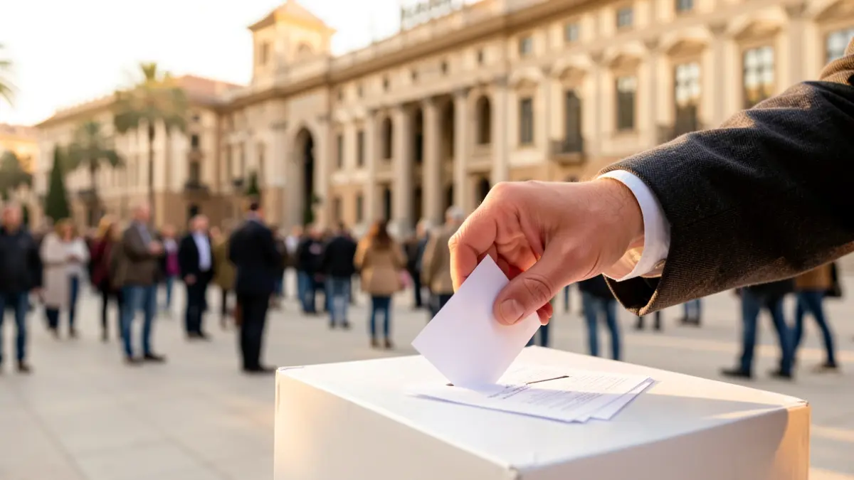 Generic image of a ballot box with a hand casting a vote.