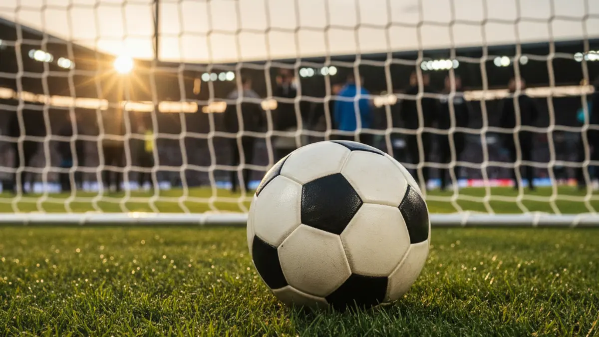 Imagen genérica de un balón de fútbol en el césped de un estadio.