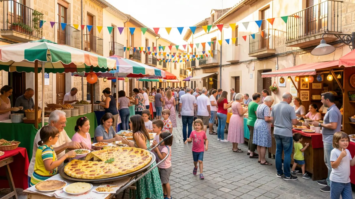 Generic image of an outdoor community solidarity event in a Spanish town.