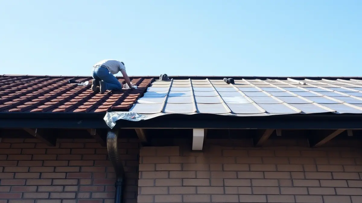 Generic image of waterproofing work on a building roof.
