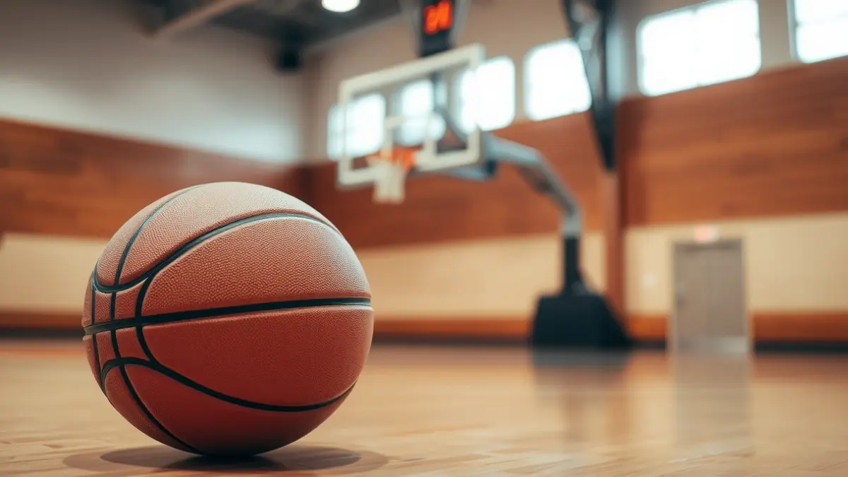 Imagen genérica de un balón de baloncesto en una cancha.