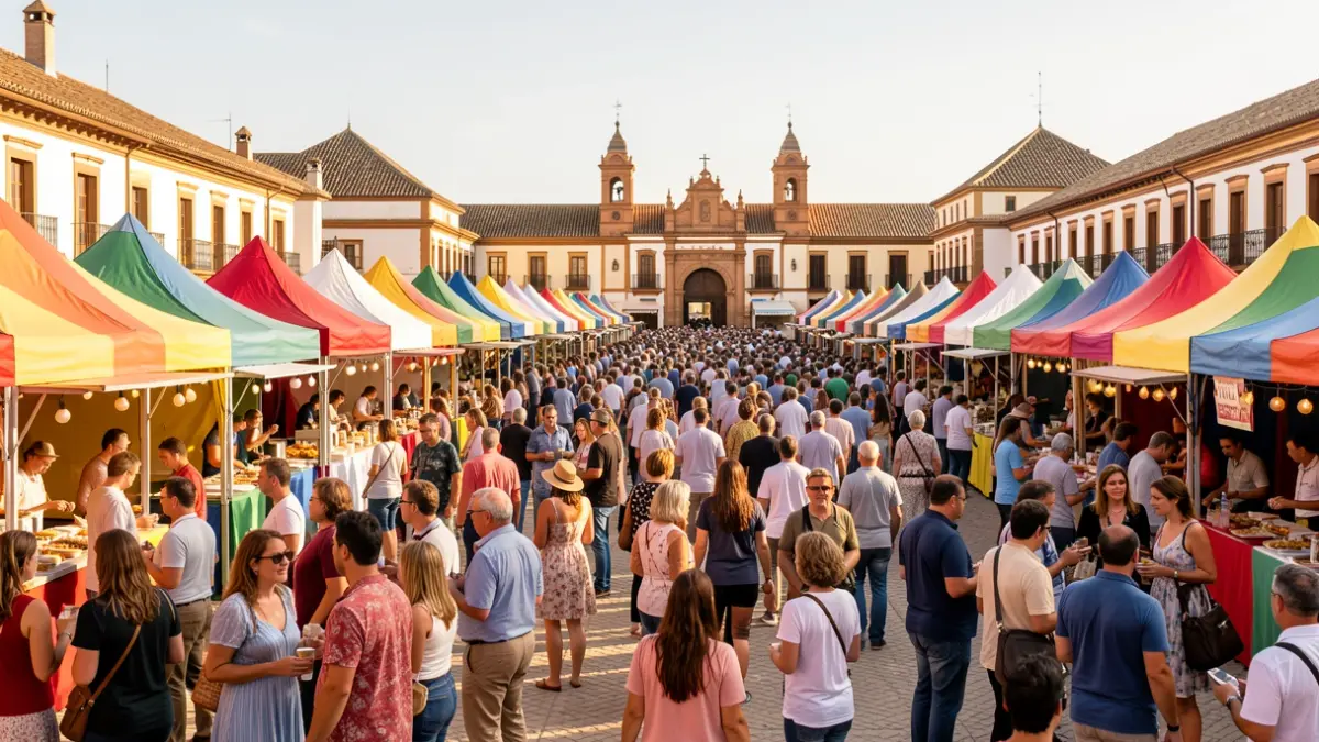 Imagen de la Feria de Córdoba con mucha gente y casetas.
