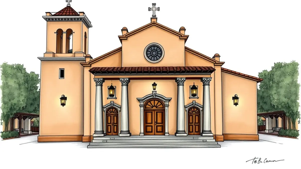 Image of the San Fernando Fair entrance inspired by the Carmen Church.