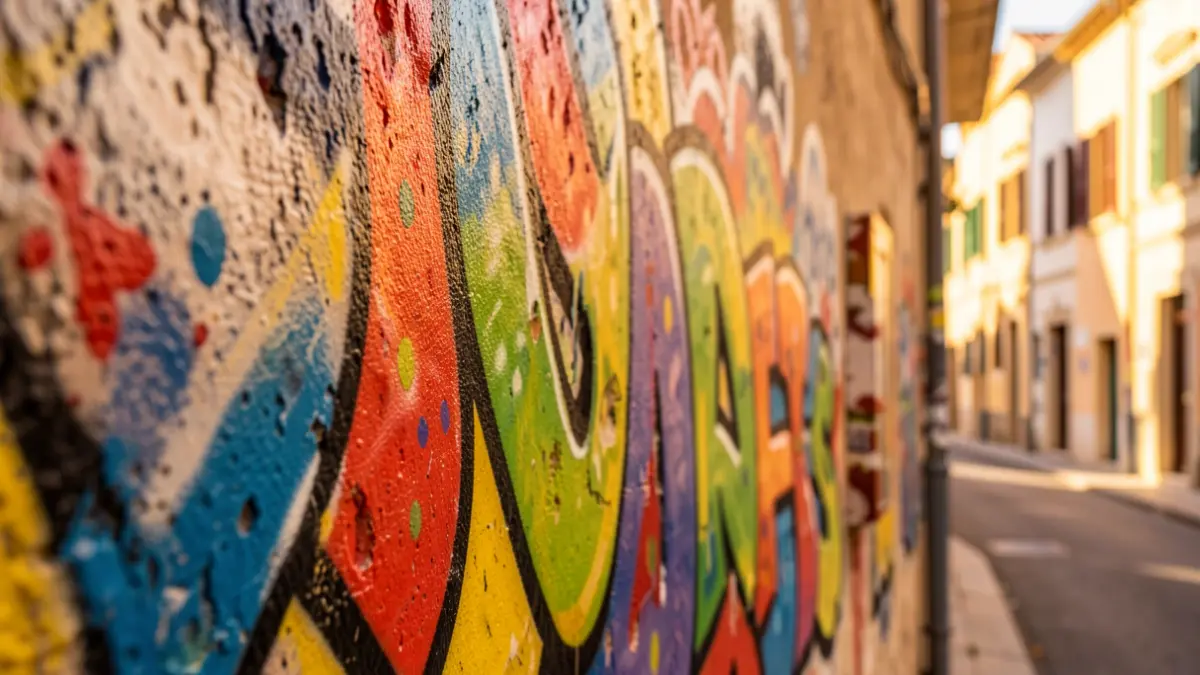 Imagen genérica de arte urbano y graffiti en una pared.