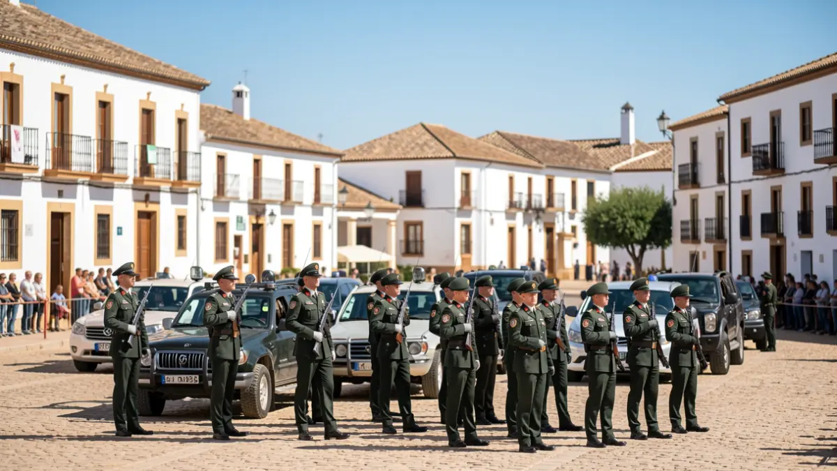 Military parade of the Guardia Civil in Abderramán I square in Almuñécar.