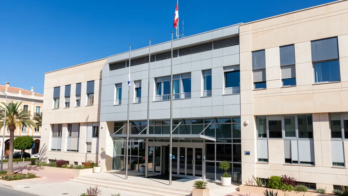 Facade of the Guardia Civil headquarters in Almería.