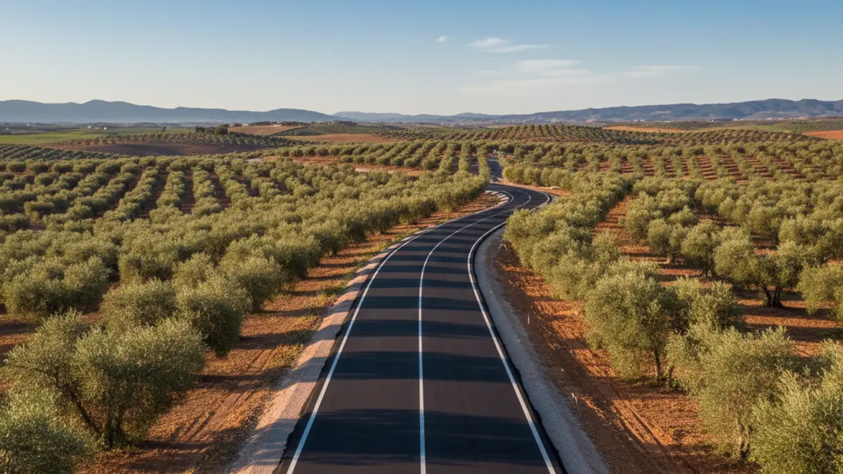 Generic image of a newly paved road in Jaén province.