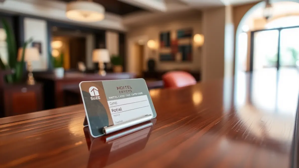 Imagen genérica de una tarjeta de acceso a una habitación de hotel sobre un mostrador.