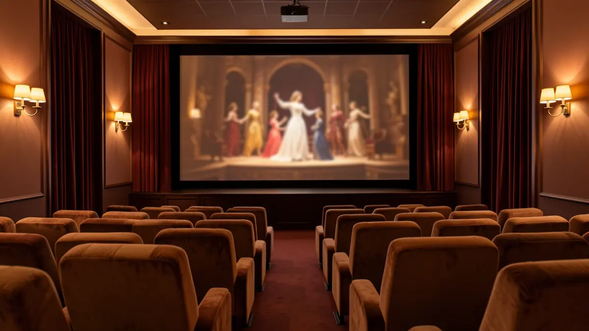 Generic image of a modern movie theater with an elegant atmosphere.