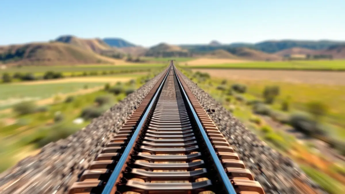Generic image of a high-speed train track in an Andalusian landscape.