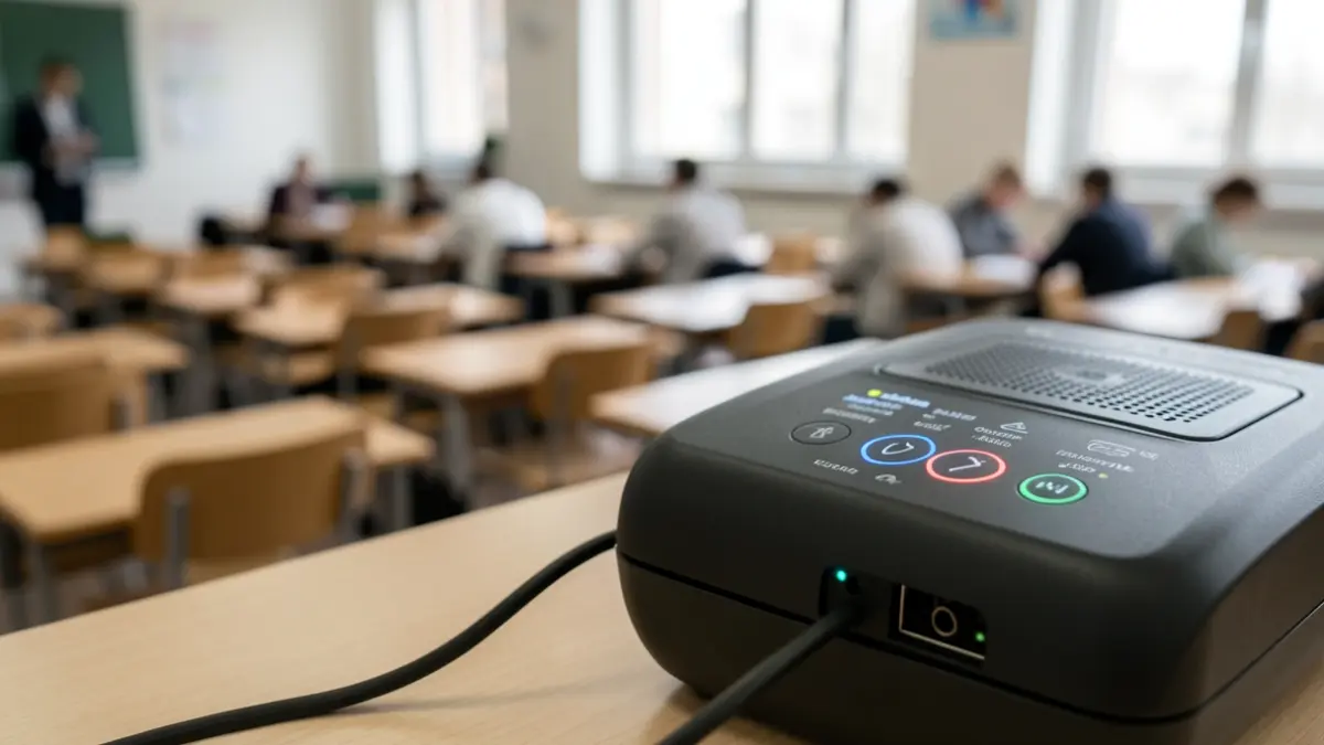 Generic image of a frequency detector in an exam hall.