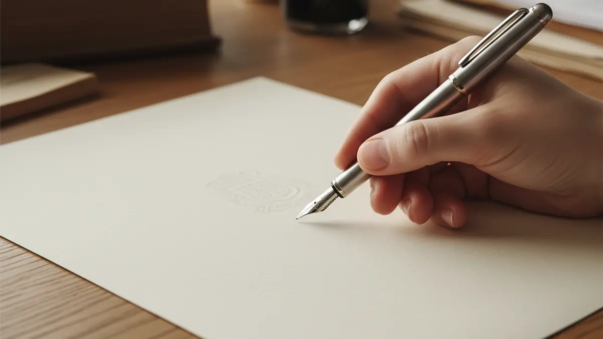 Generic image of a hand filling out a university registration form.