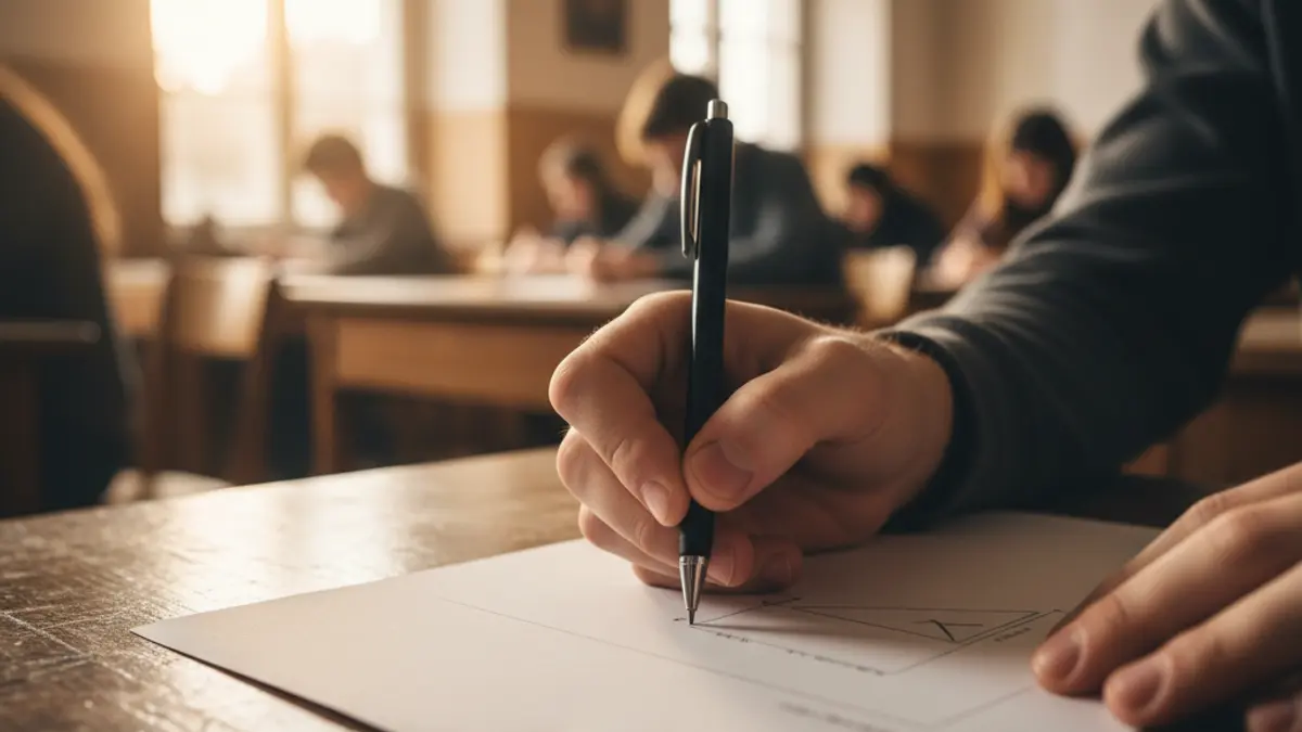 Imagen genérica de un estudiante realizando un examen.
