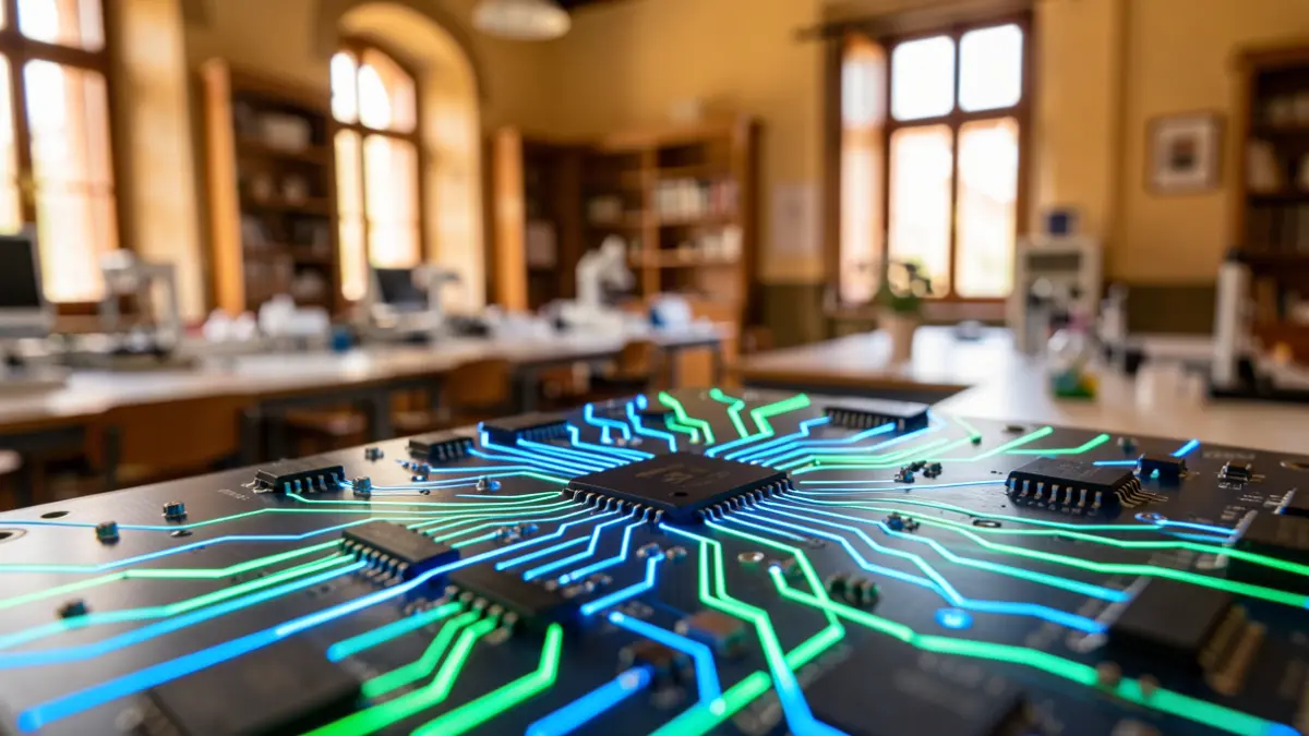 Placa de circuito impreso con inteligencia artificial y un laboratorio universitario andaluz.