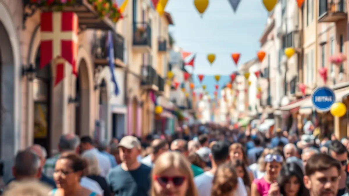 Imagen genérica de una celebración festiva en una calle concurrida.