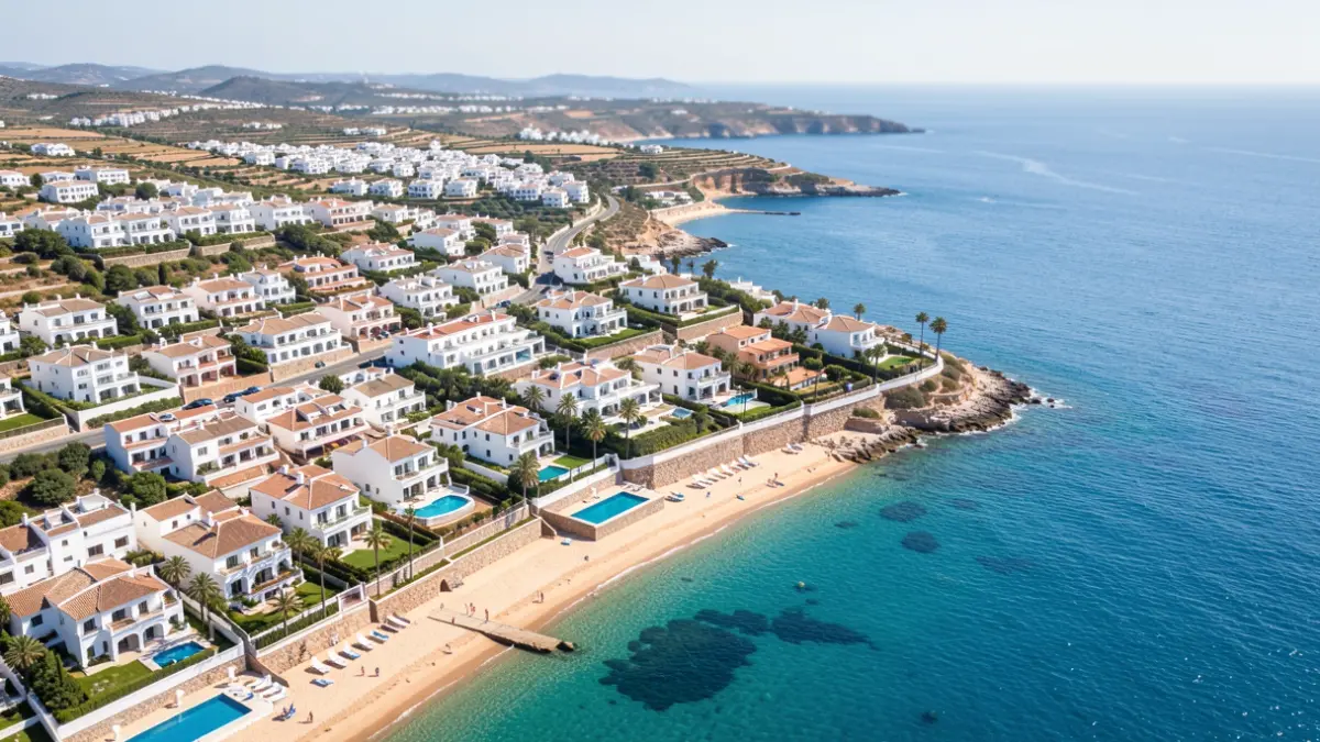 Imagen genérica de la costa andaluza con propiedades de lujo y el mar Mediterráneo.