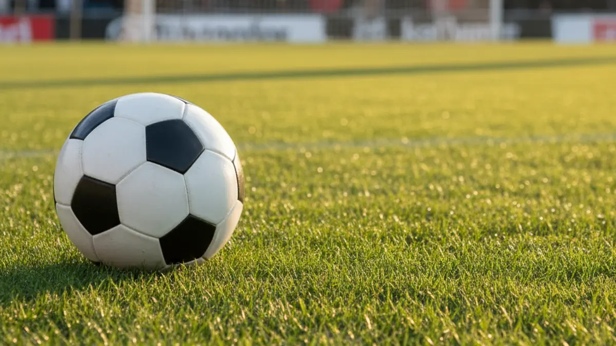 Imagen genérica de un balón de fútbol sobre el césped de un estadio.