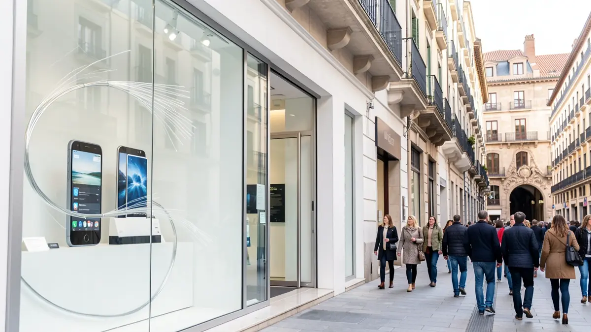 Imagen de la tienda insignia de un proveedor de telecomunicaciones en España.