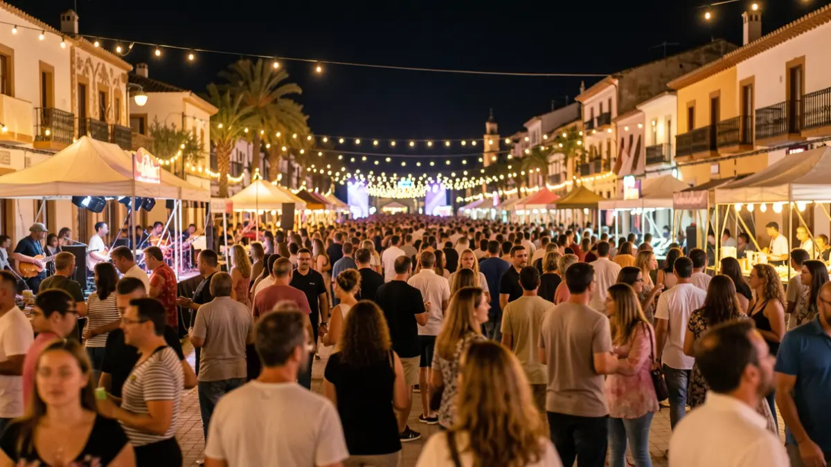 Generic image of a music festival with lights and crowd.