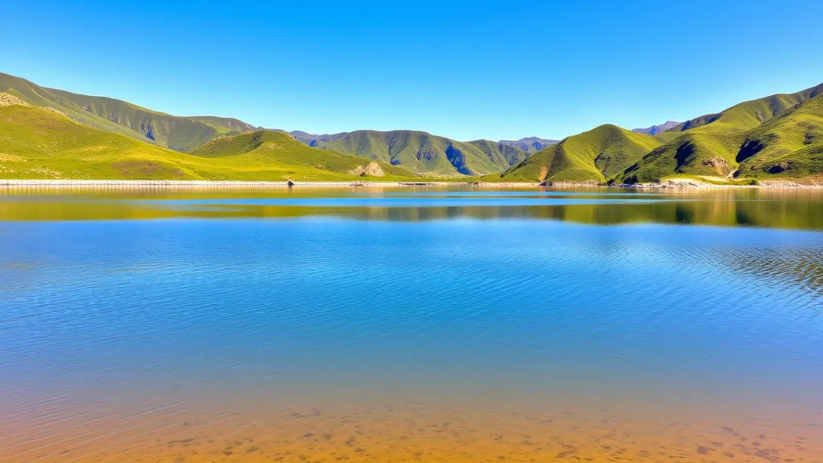 Imagen de un embalse en la provincia de Jaén, Andalucía, con altos niveles de agua.