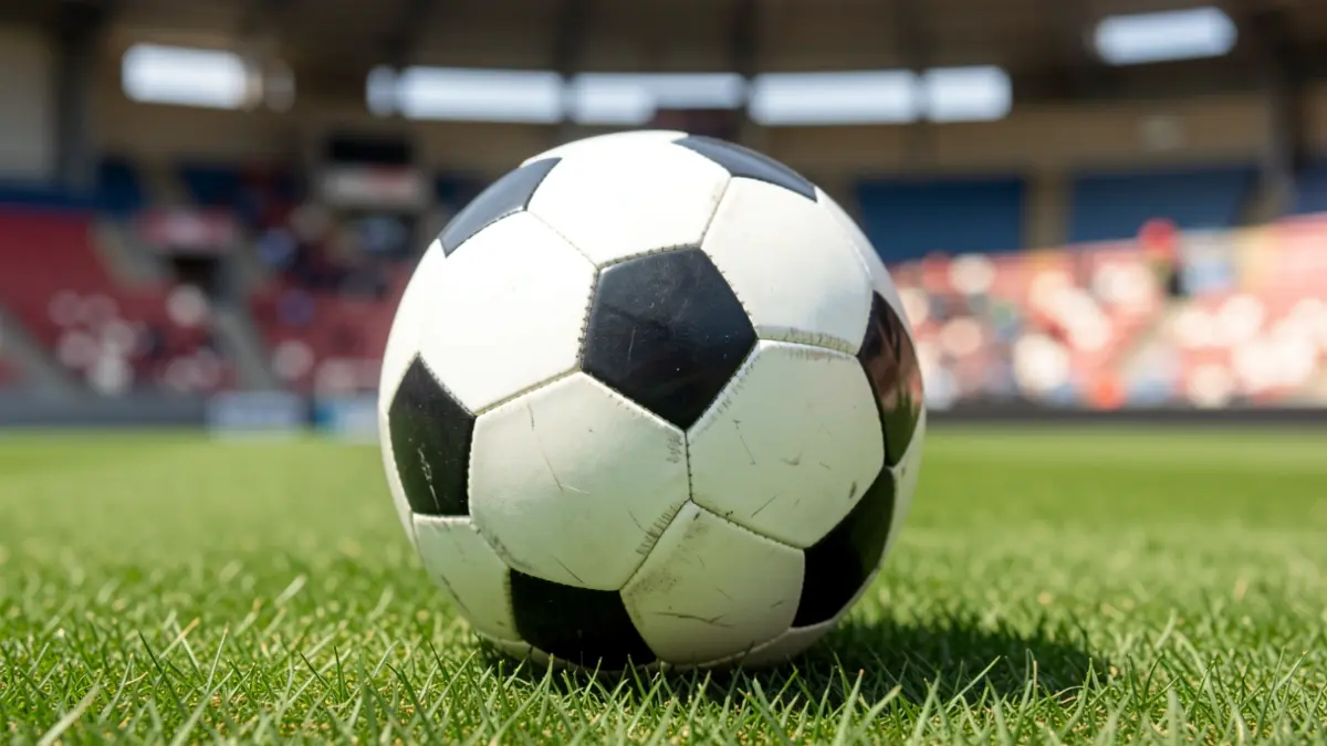 Imagen genérica de un balón de fútbol sobre el césped de un estadio.
