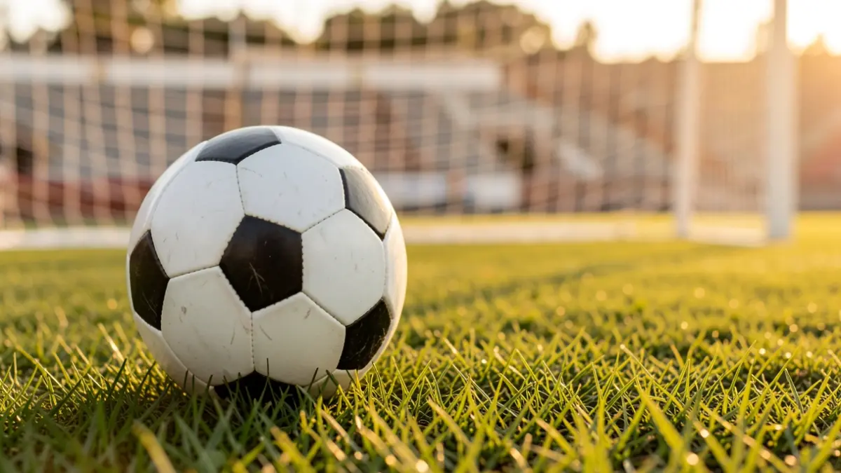 Generic image of a soccer ball on a field.