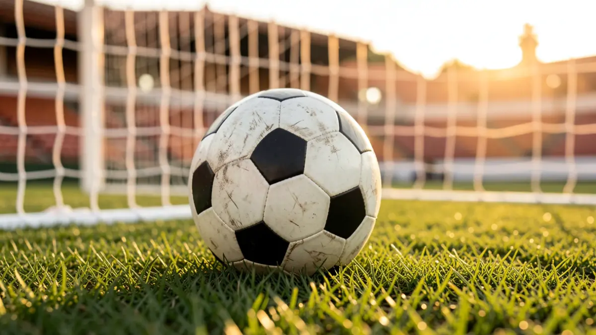 Generic image of a soccer ball on a field.