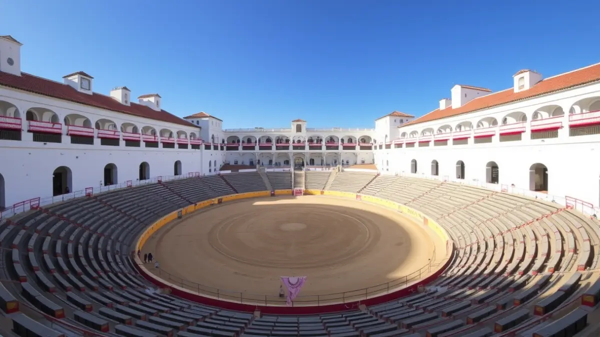 Imagen genérica de una plaza de toros vacía bajo el sol andaluz.