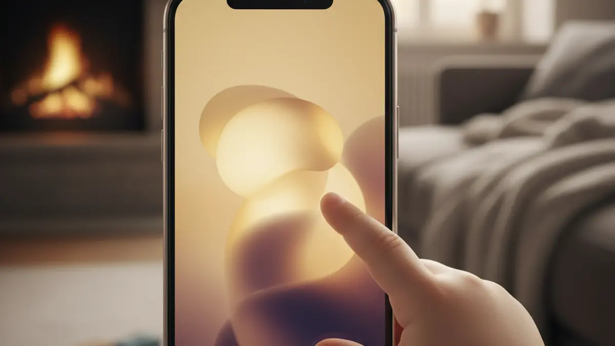 Generic image of a child's hand touching a mobile screen.