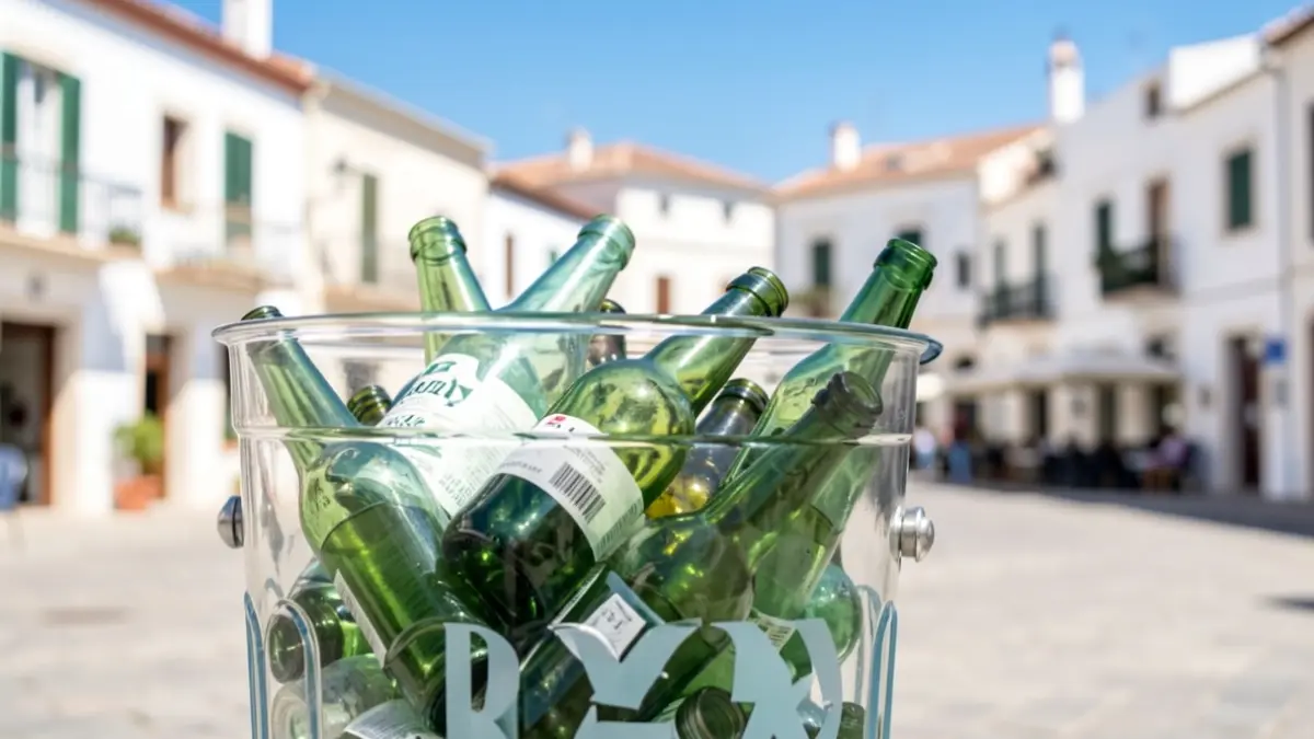 Generic image of a glass recycling bin full of clean bottles.