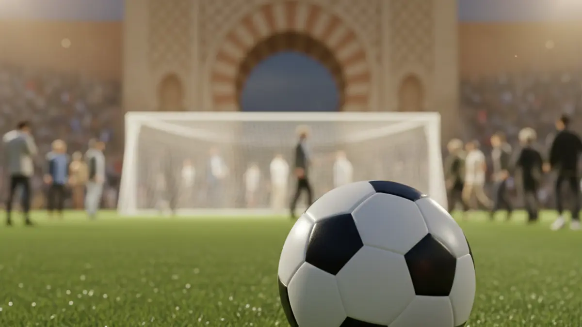 Generic image of a soccer ball on a grass field.