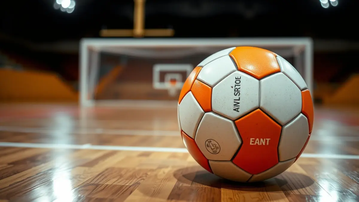 Generic image of a futsal ball on a court.