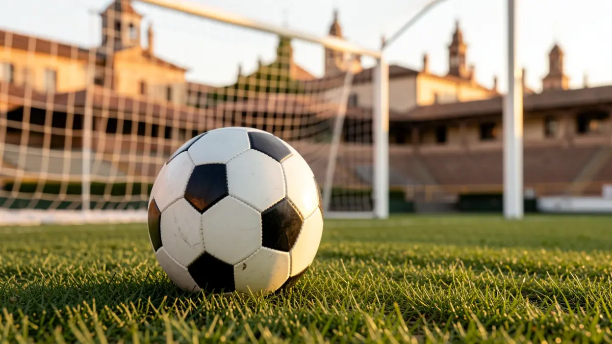 Imagen genérica de un balón de fútbol en el césped de un estadio.