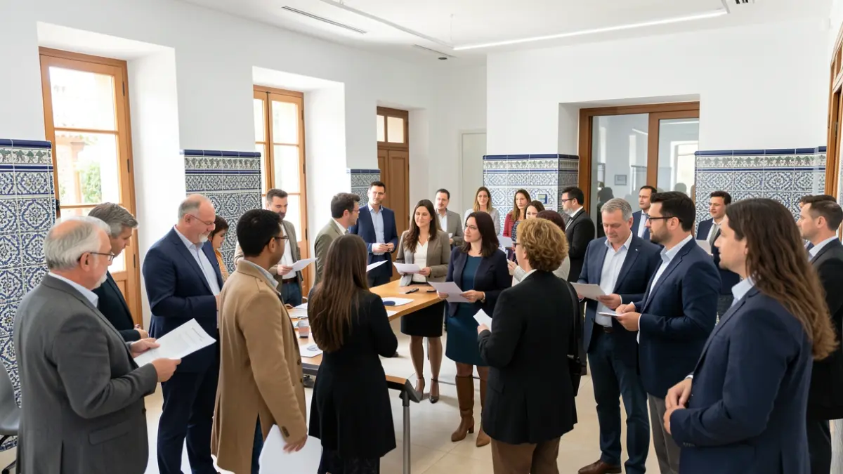 Imagen genérica de una reunión formal de escritores en Andalucía.