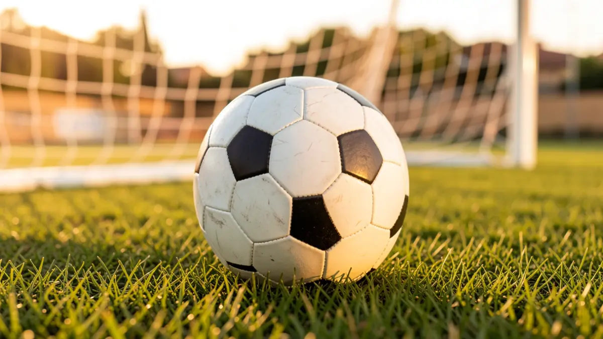 Generic image of a soccer ball on grass.