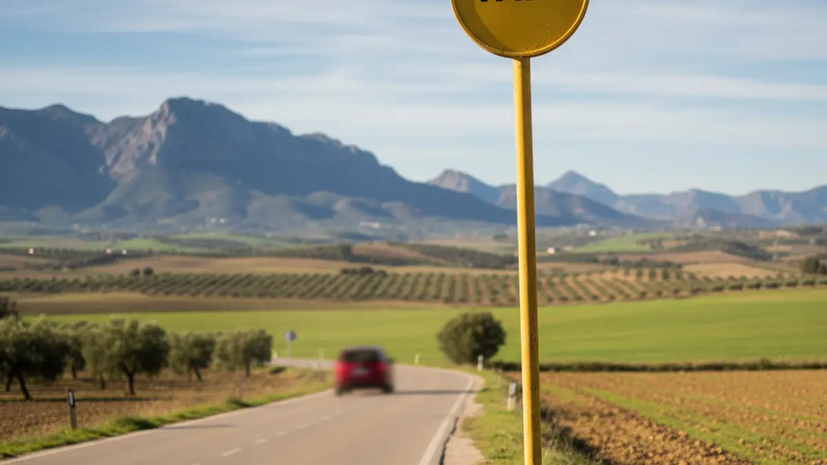 Imagen genérica de un taxi en una zona rural de Andalucía.