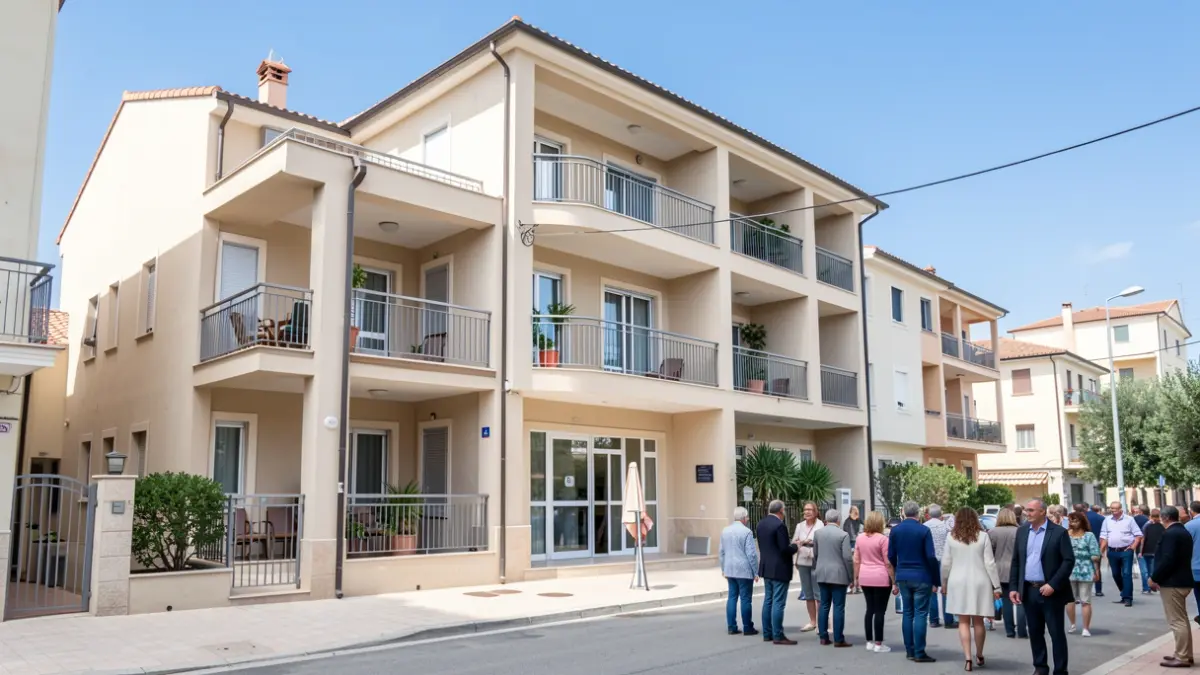 Fachada de la residencia de mayores Micaela Aramburu en Cádiz.