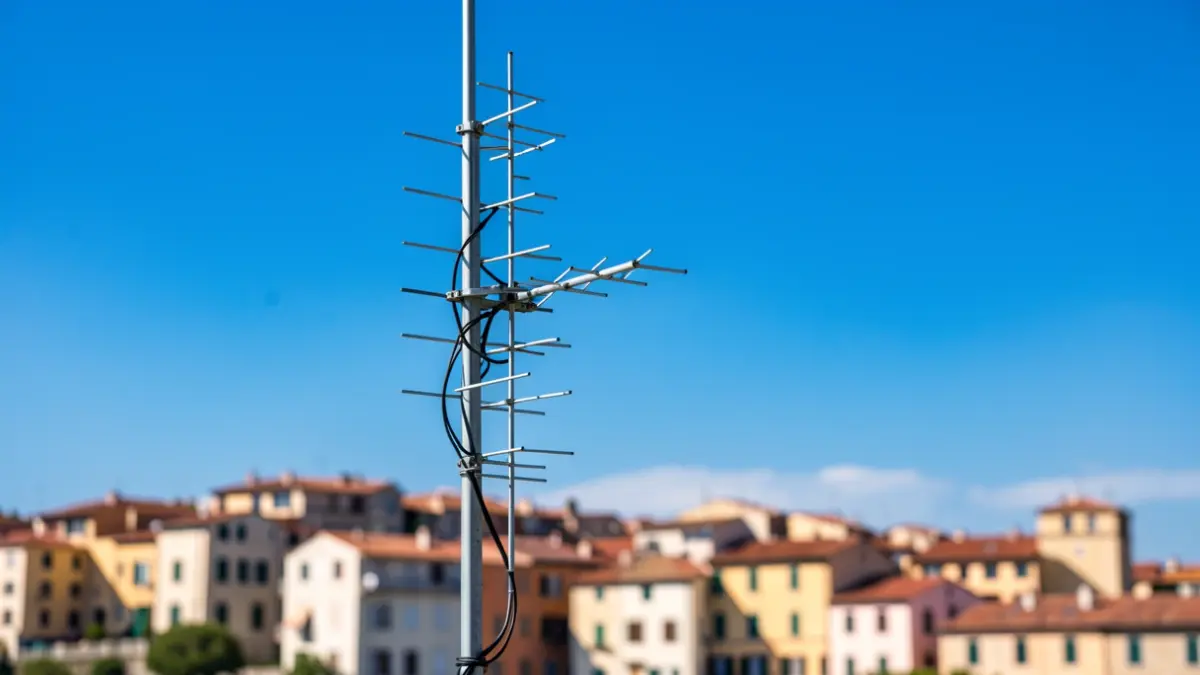Imagen genérica de una antena de telefonía móvil con el cielo azul.