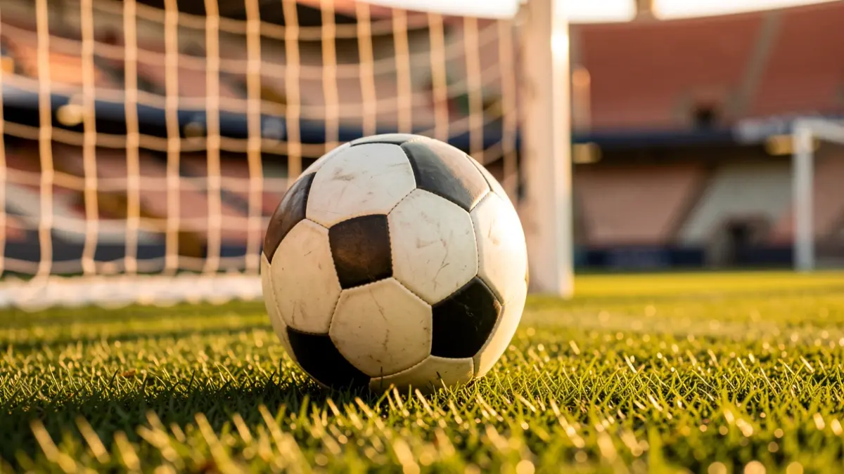 Imagen genérica de un balón de fútbol sobre el césped de un estadio.