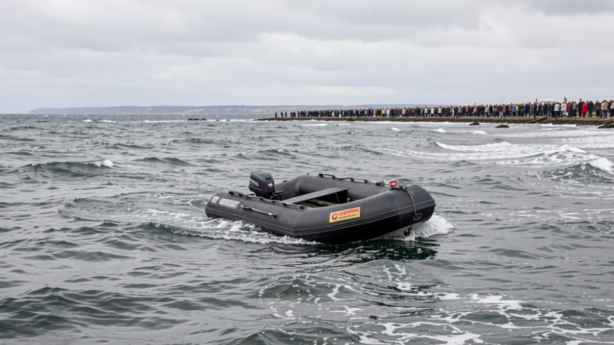 Generic image of a dinghy adrift at sea.