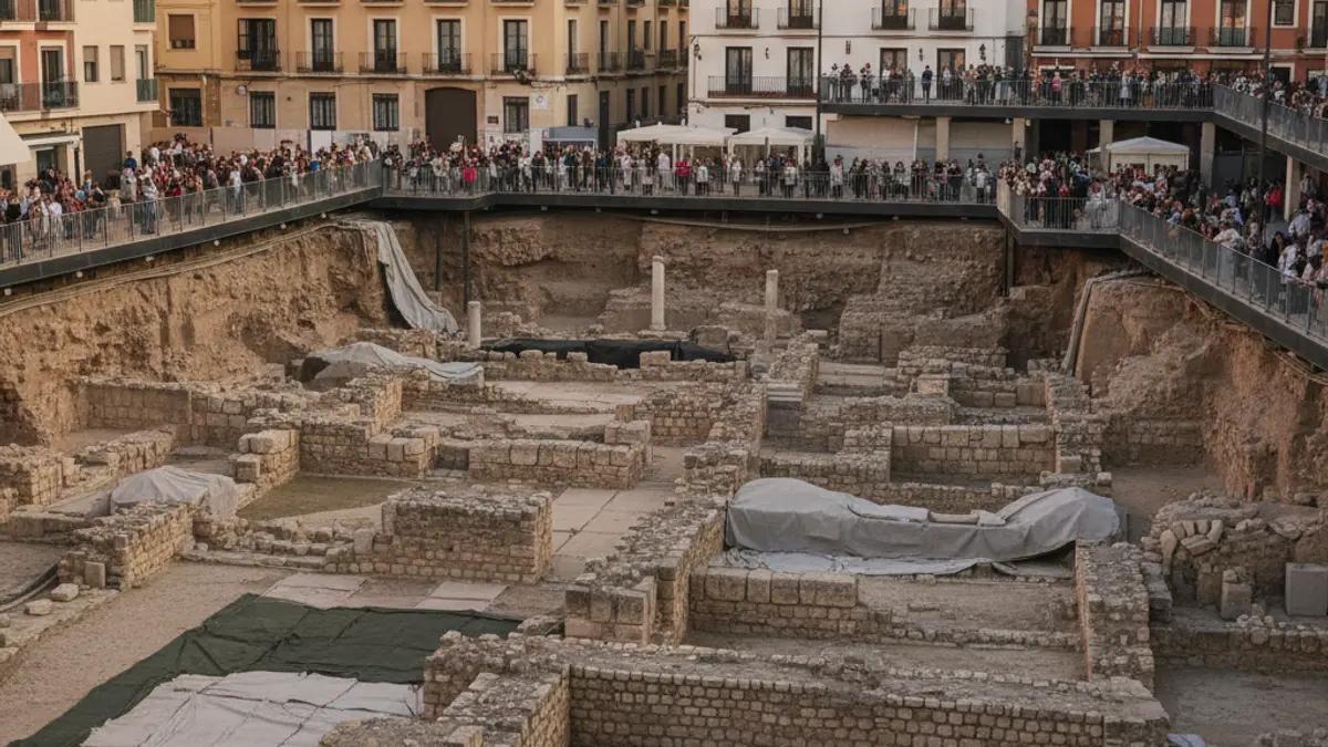Archaeological remains in Plaza de la Soledad in Huelva.