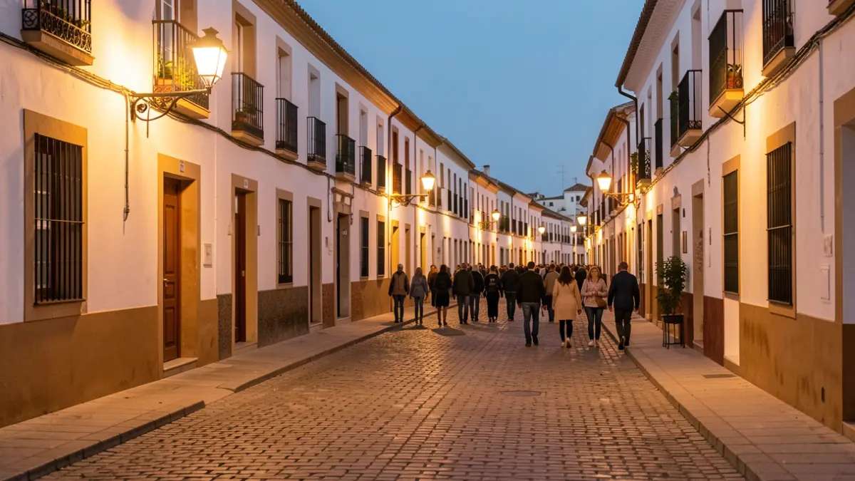 Imagen genérica de una calle iluminada en Puente Genil.