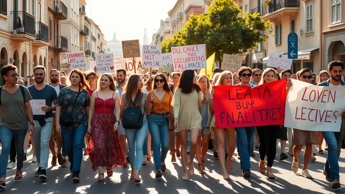 Imagen genérica de una marcha o manifestación por la diversidad.