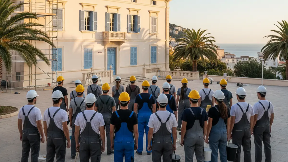 Jóvenes titulados en un programa de empleo y formación en Algeciras.