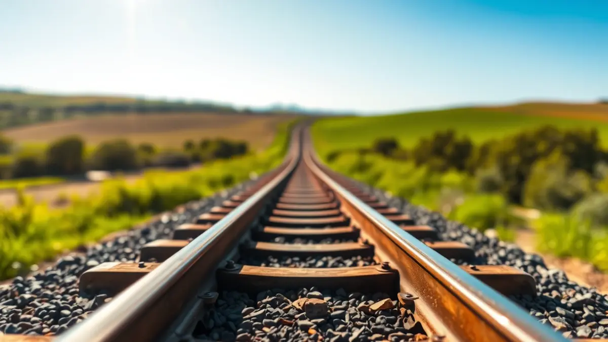 Generic image of train tracks in an Andalusian landscape.