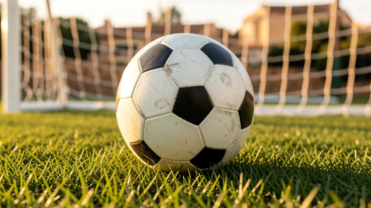 Generic image of a soccer ball on grass.