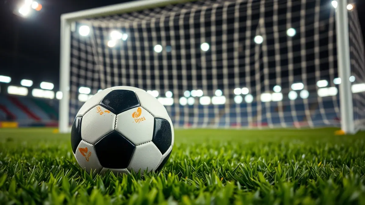 Imagen genérica de un balón de fútbol en el césped de un estadio.