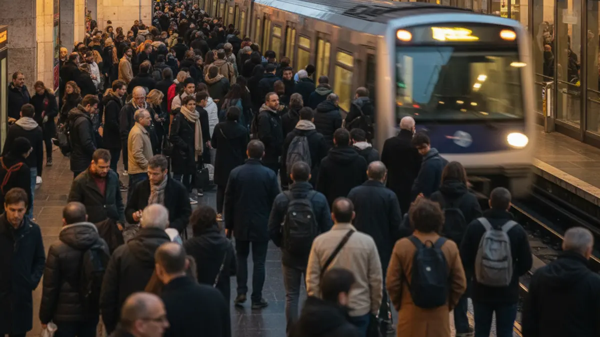 Generic image of a metro station with passengers waiting.
