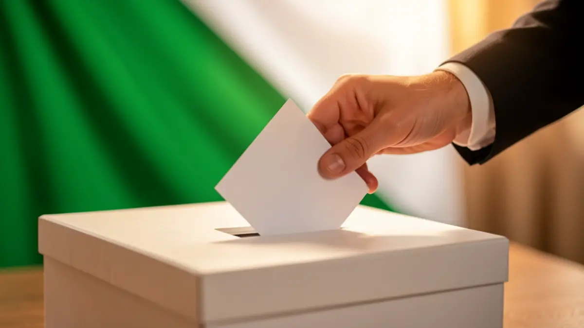Generic image of a ballot box with a hand casting a vote.